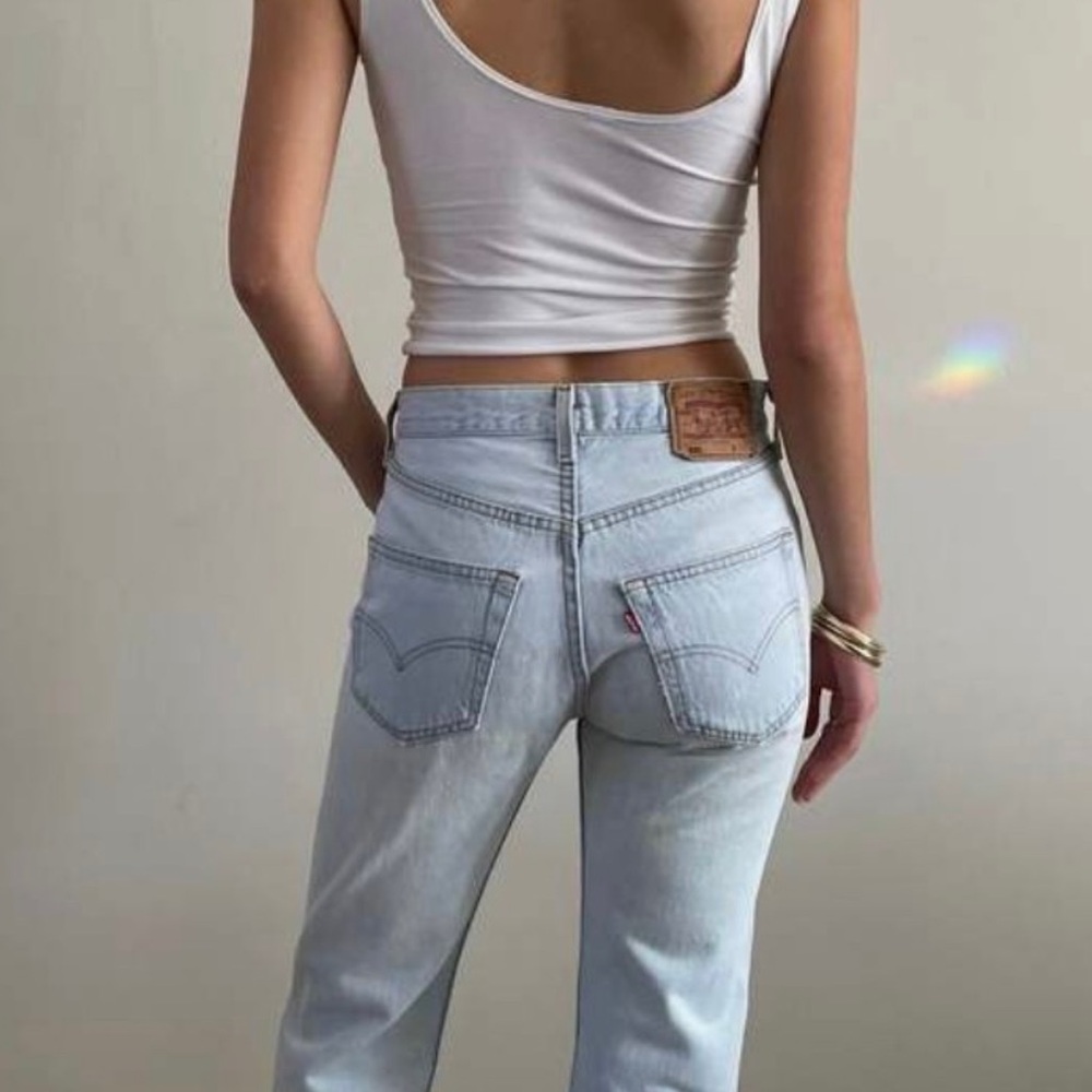 Perfect distressed + cropped vintage Levi’s 501